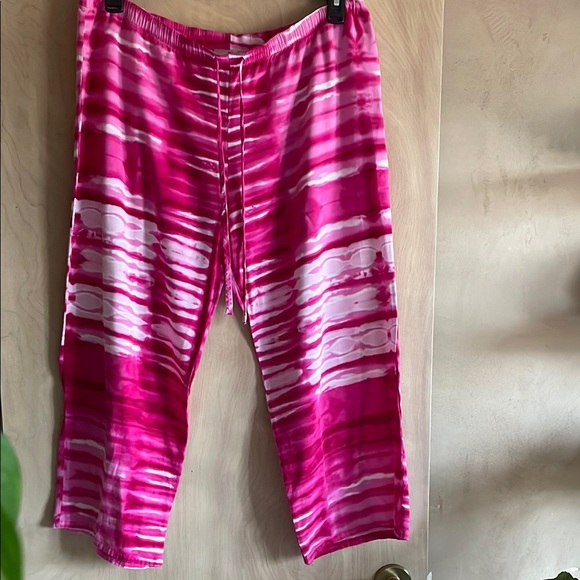 NATORI Pajama Pants Pink White Women’s Sz: XL - Picture 1 of 10